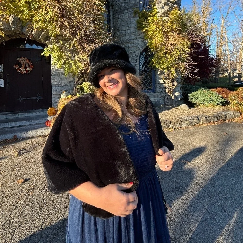 Luxe Faux Fur Hat & Cape Set